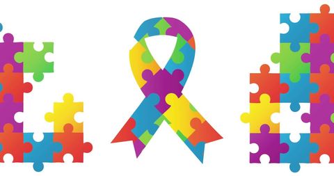 Colorful Autism Awareness Ribbon with Puzzle Pieces - Download Free Stock Images Pikwizard.com
