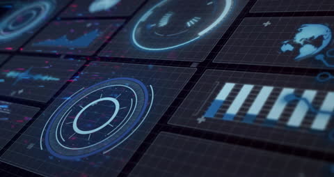 Digital Interfaces Showing Data Visualization and Analysis