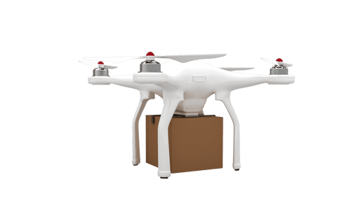 Transparent Drone Delivering Package on White Background - Download Free Stock Videos Pikwizard.com