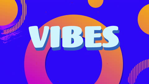 Vibes Text on Colorful Abstract Geometric Background