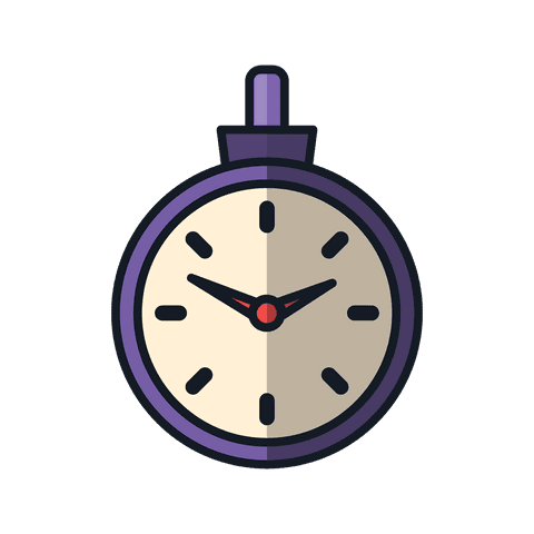 purple clock illustration on transparent background for time management - Download Free Stock Videos Pikwizard.com