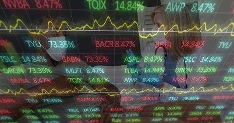 Healthcare and Stock Market Concept: Nurse Administering Vaccine