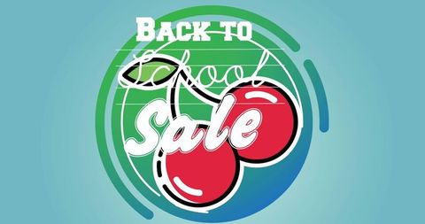 Vibrant back to school sale promotion with stylized cherries