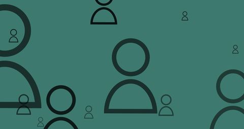 Abstract Social Media Icons on Green Background