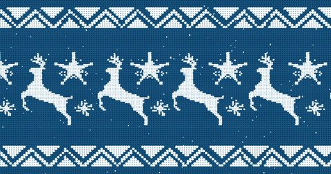 Festive Christmas Knit Pattern with Reindeer and Snowflakes - Download Free Stock Images Pikwizard.com