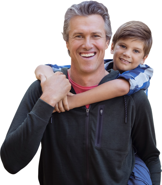 Smiling Father Carrying Son on Shoulders Transparent Background - Download Free Stock Videos Pikwizard.com