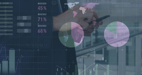Businessman Analyzing Financial Data on Smartphone with Global Analytics - Download Free Stock Images Pikwizard.com