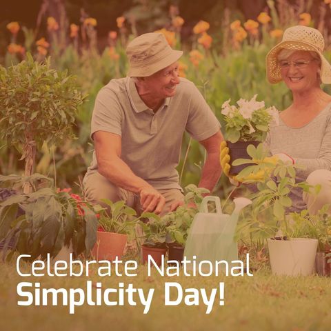 senior couple gardening together promoting national simplicity day - Download Free Stock Templates Pikwizard.com