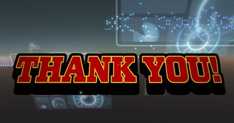 Futuristic Technology Background with Thank You Message