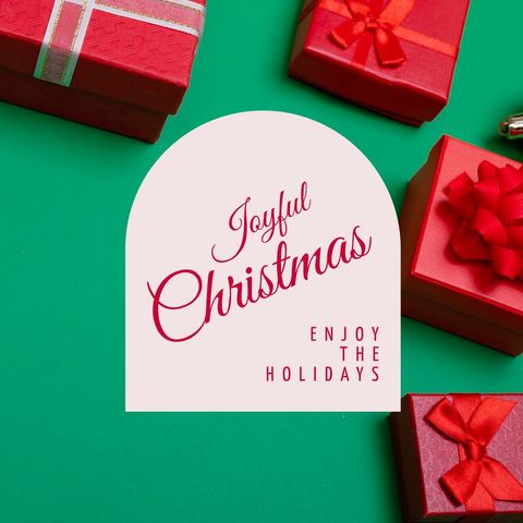 festive and joyful christmas gifts on green background - Download Free Stock Templates Pikwizard.com