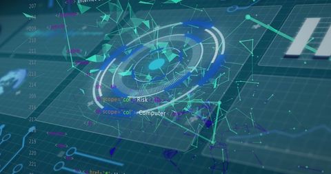 Futuristic Digital Interface with Circles and Programming Code - Download Free Stock Images Pikwizard.com