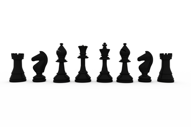 Transparent Row of Black Chess Pieces on White Background - Download Free Stock Videos Pikwizard.com