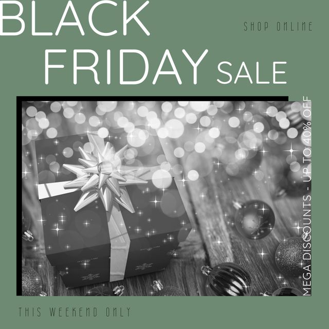 Composition of black friday sale text over present on green background - Download Free Stock Videos Pikwizard.com