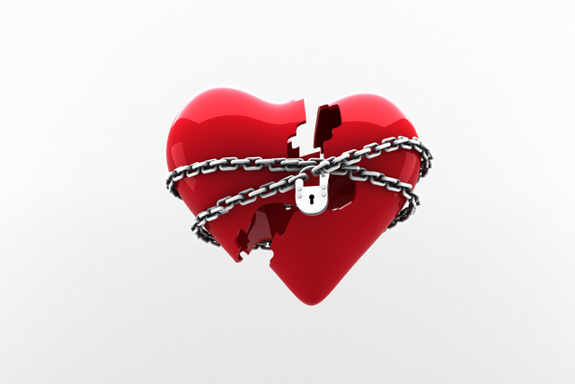 Broken Heart Enclosed with Chain and Padlock on Transparent Background - Download Free Stock Videos Pikwizard.com