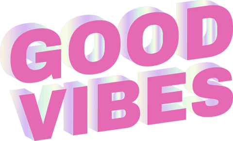 3d good vibes text with pink and pastel colors on transparent background