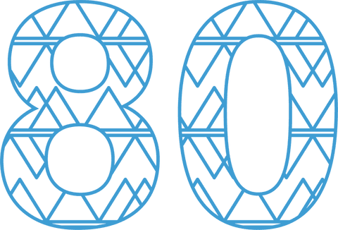 Blue Patterned 80 Number on Transparent Background for Celebrations - Download Free Stock Videos Pikwizard.com