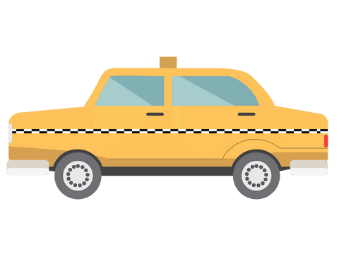 Transparent Yellow Taxi Illustration Icon for Travel Concept