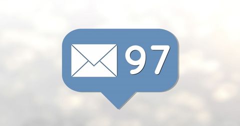 Digital message notification icon with increased count