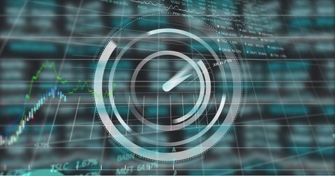 High-Tech Digital Interface with Clock and Data Visualizations - Download Free Stock Images Pikwizard.com