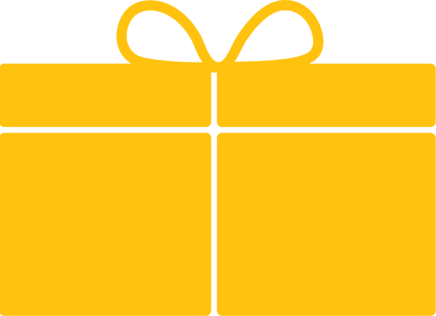 Yellow Gift Box on Transparent Background Illustration