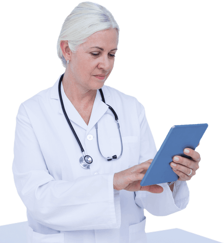 transparent background: female doctor using digital tablet in medical setting - Download Free Stock Videos Pikwizard.com