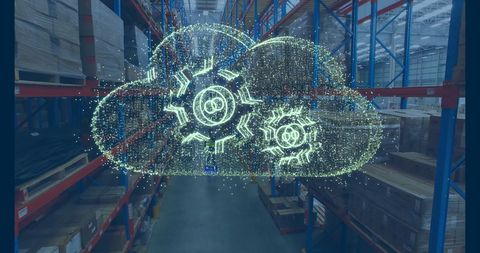 Digital Cloud Technology in Warehouse Operations - Download Free Stock Images Pikwizard.com