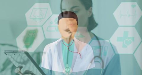 Clinician Holding Tablet with Digital Health Interface in Modern Clinic