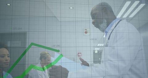 Medical Professionals Analyzing Healthcare Data in Hospital Laboratory