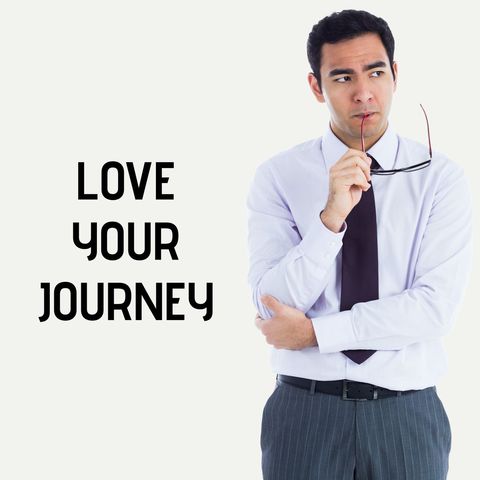 thoughtful businessman contemplating with motivational text - Download Free Stock Templates Pikwizard.com