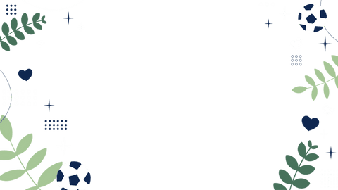 Transparent botanical border with soccer-themed elements