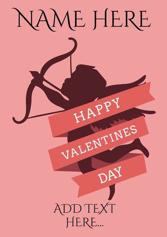 cupid silhouette greeting card template for valentine's day - Download Free Stock Templates Pikwizard.com