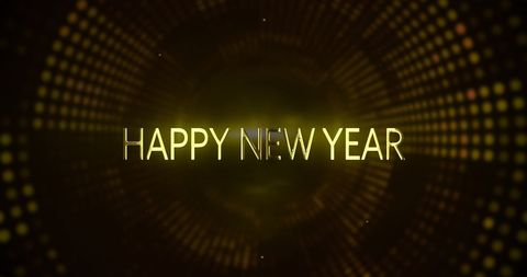 Happy New Year Message with Glowing Lights Background - Download Free Stock Images Pikwizard.com