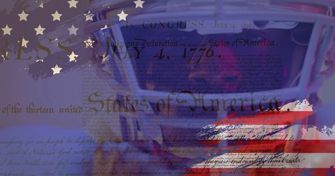 American Football Player with Patriotic US Theme Overlays - Download Free Stock Images Pikwizard.com