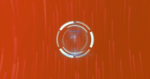 Futuristic Hud Interface with Circular Pattern on Red Background