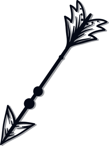 stylized decorative arrow on transparent canvas with beads and spiky fletching - Download Free Stock Videos Pikwizard.com