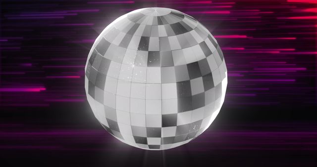 Disco Ball Sparkling Against Pink and Purple Light Trails - Download Free Stock Images Pikwizard.com