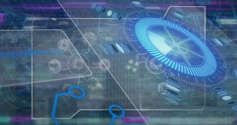 Futuristic Data Processing Concept with Digital Interface