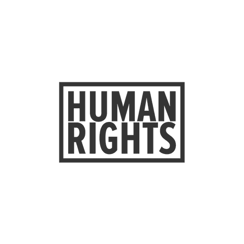 Transparent Human Rights Text Illustration on Isolated Background