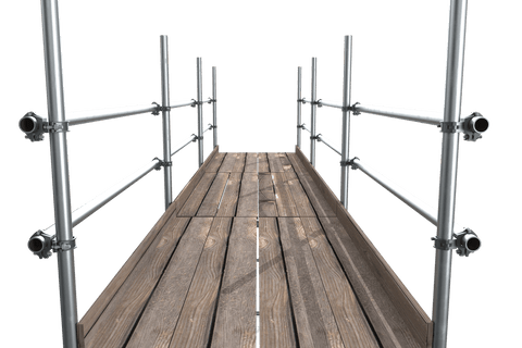 transparent scaffolding structure with wooden plank walkway - Download Free Stock Videos Pikwizard.com