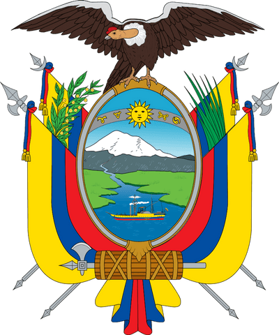 Ecuador coat of arms emblem in transparent style