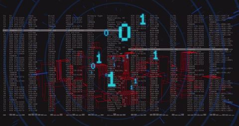 Futuristic city analytics with data visualization interface