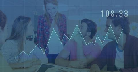 Professionals Discussing Data Strategy in Modern Office