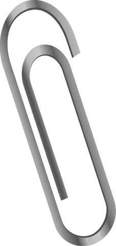 3d metallic paperclip in transparent background for modern design