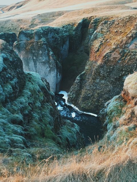 Aerial View of Fjadrargljufur Canyon in Iceland - Download Free Stock Photos Pikwizard.com