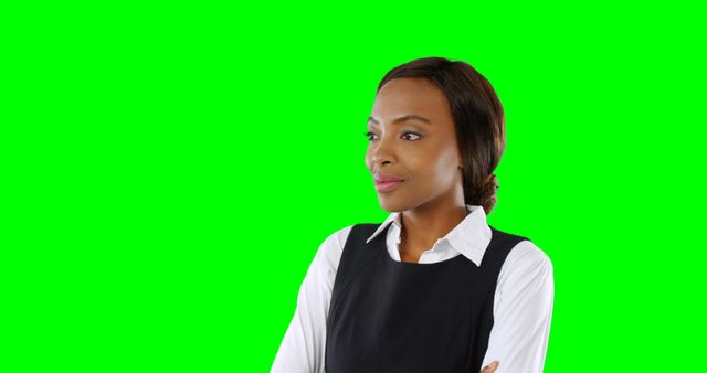 Confident Businesswoman Standing Against Green Screen - Download Free Stock Images Pikwizard.com