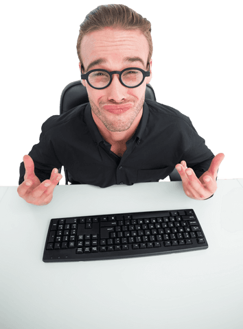 Frustrated Businessman with Transparent Background Expressing Confusion - Download Free Stock Videos Pikwizard.com