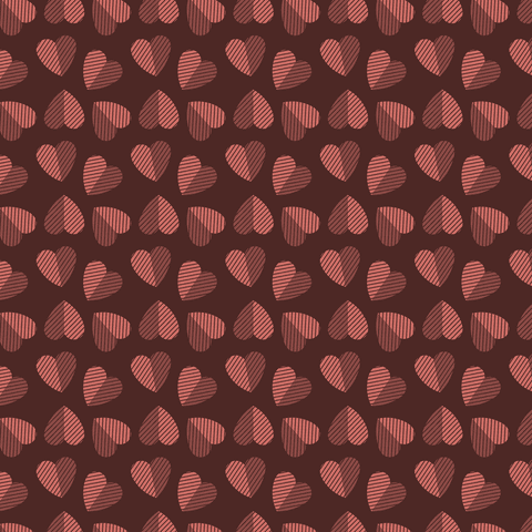 Red hearts pattern on transparent background for love and design