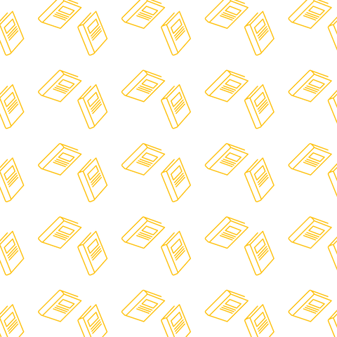 Yellow book pattern on transparent background, seamless vector illustration
