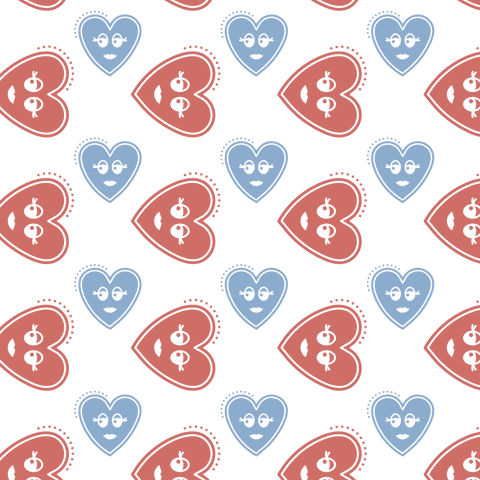 Cute Heart Pattern: Blue and Red Transparent Background - Download Free Stock Videos Pikwizard.com