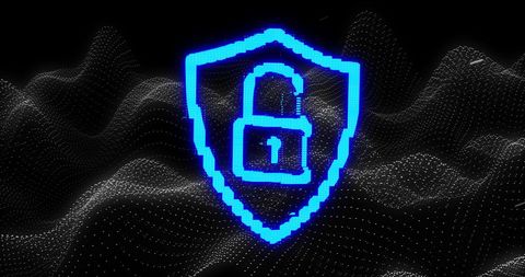 Digital Security Concept with Glowing Blue Padlock on Mesh Background - Download Free Stock Images Pikwizard.com